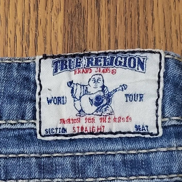True Religion Women’s Straight Blue Jeans USA Made 29 Designer Denim L32 C96 - Picture 7 of 10